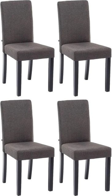 4er Set Esszimmerstühle DELUKE DALAN aus Stoff in Dunkelgrau und Schwarz, B/T/H: 41 x 47 x 91 cm - Bild 1