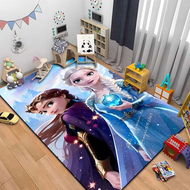 Useful Home Kinderteppich Schneekönigin Frozen Elsa Motiv in Blau, B/B: 140 x 80 cm - Bild 1