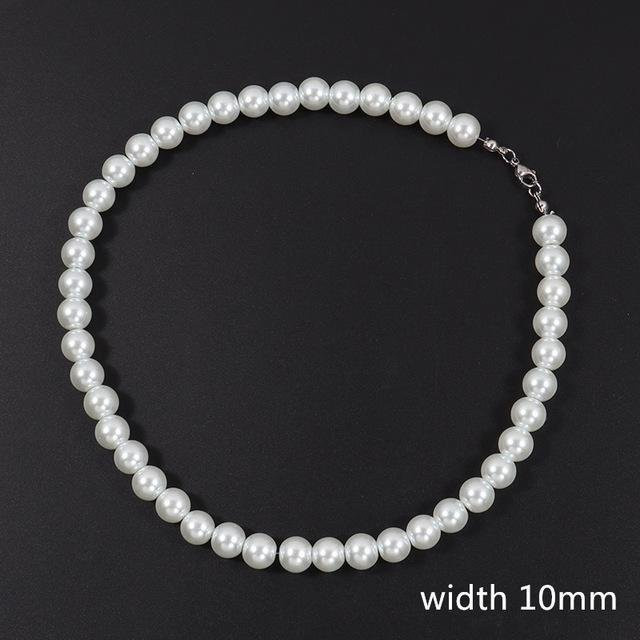 Wucifang Jewelry Halskette, Perle, Edelstahl, gray, 50cm, Herren - Bild 1