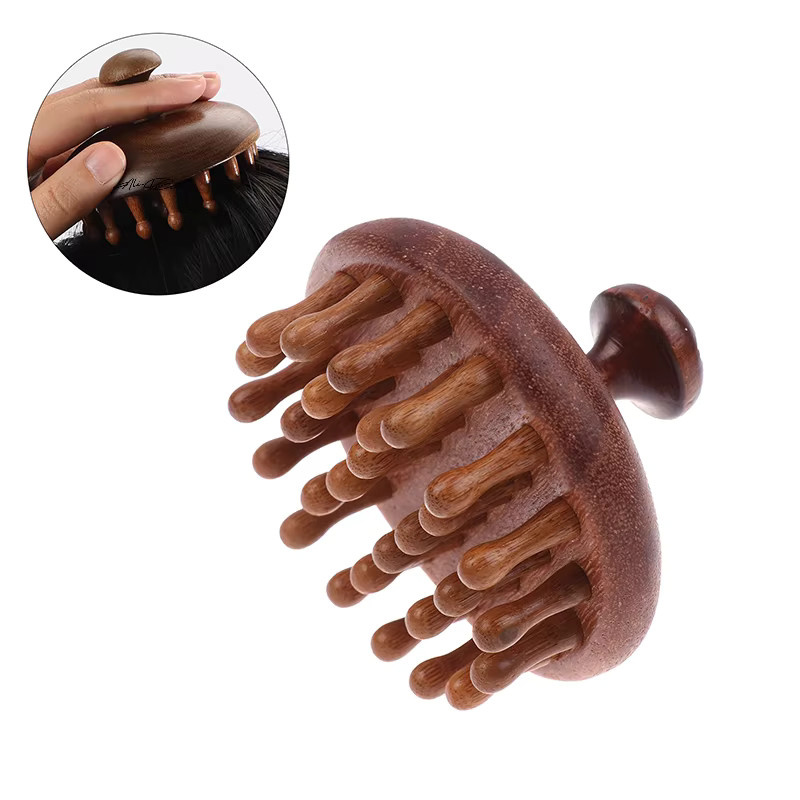 HNKMP Kopfmassagekamm aus Sandelholz, Unisex, für Kopfhaut und Körper - Bild 5