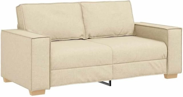 vidaXL 2-Sitzer Sofa in Creme, modernes Polstersofa aus Stoff mit Schaumstofffüllung, B/T/H: 180 x 78 x 84 cm - Bild 1