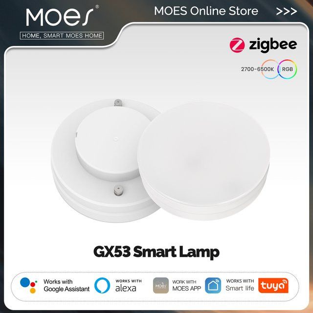 MOES Tuya ZigBee Smart LED Lampe GX53 dimmbare Glühbirne mit Farbwechsel und Musik-Synchronisation kompatibel mit Alexa und Google Home - Bild 1