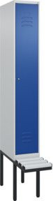 C+P Spind Classic PLUS Garderobenschrank mit Sitzbank, 1 Abteil, Lichtgrau, B/T/H: 212,0 x 30,0 x 81,5 cm - Bild 1