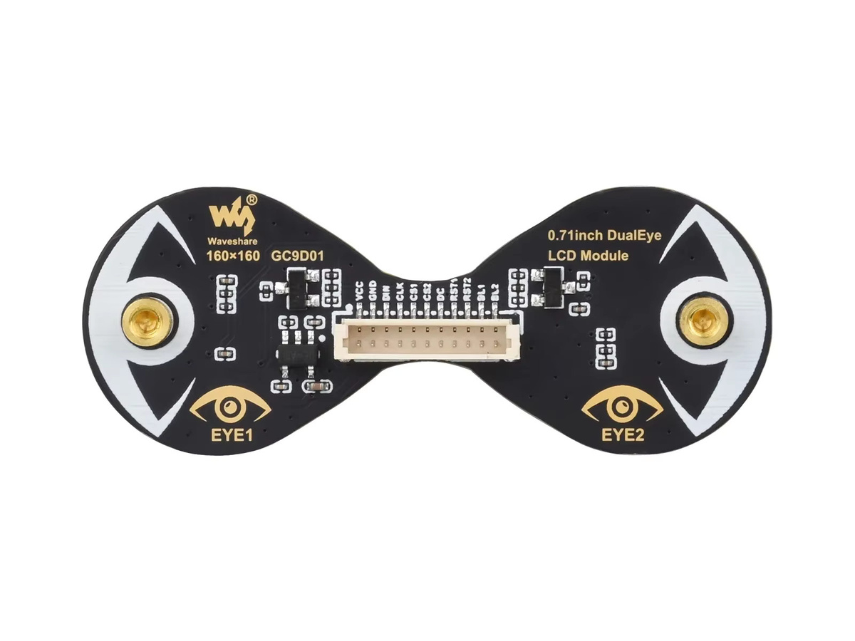 Waveshare 0,71 Zoll Double Eye IPS Rundes LCD-Display Schwarz, SPI 160x160 GC9D01 Modul kompatibel mit Arduino IDE ESP32 STM32 - Bild 2