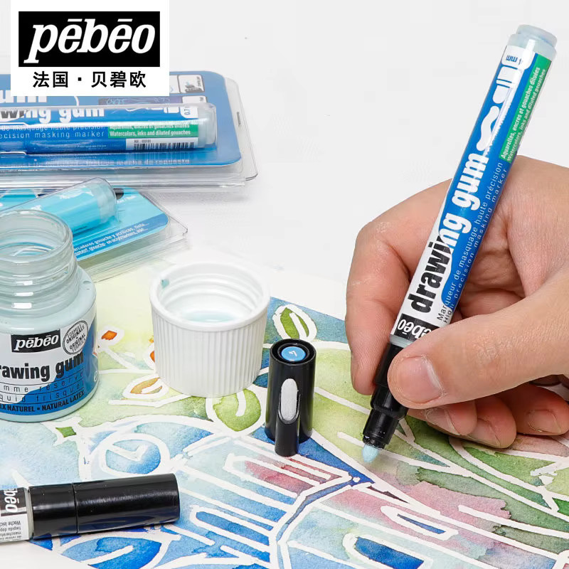 Pebeo Easy Peel Liquid Latex Masking Fluid Zeichengummi in Weiß für Aquarell- und Gouache-Malerei - Bild 4