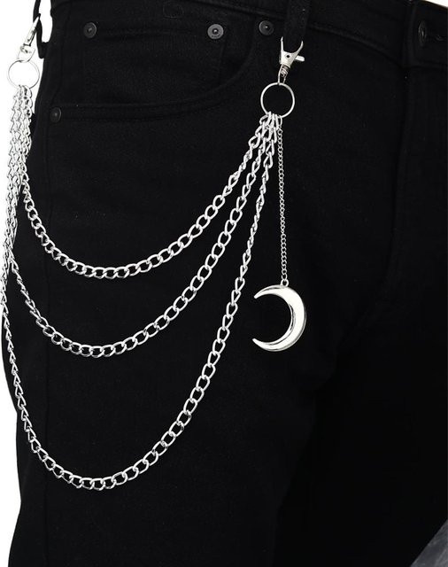 YIRAN Mondanhänger Kette, Metall, gray, Unisex - Bild 1