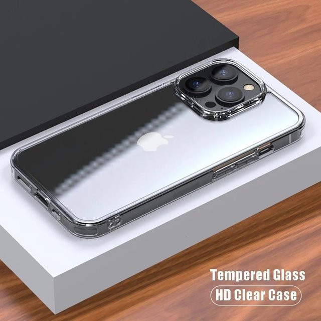 Transparente Luxus Hartschalenhülle aus Hartglas für Apple iPhone Modelle in Transparent - Bild 1