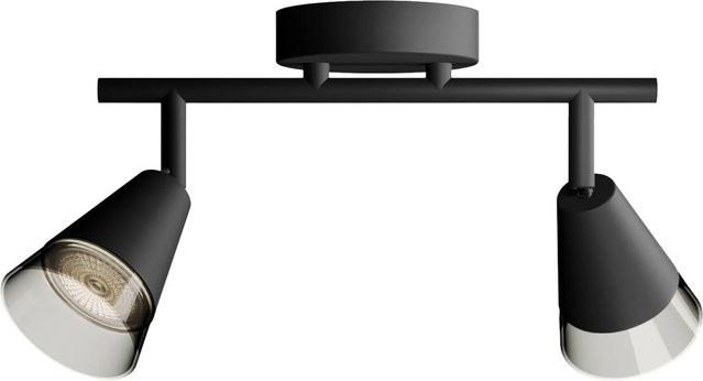 Philips Hue Spot Cleft 2-flammige Deckenleuchte Schwarz mit Glas und GU10 LED-Leuchtmitteln, verstellbar - Bild 1