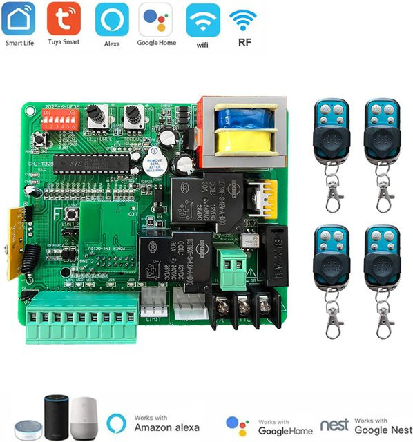 KUANGZIPENG Tuya WLAN Schiebetorantrieb mit Steuerplatine und 433MHz Fernbedienung 220V-230V AC - Bild 1