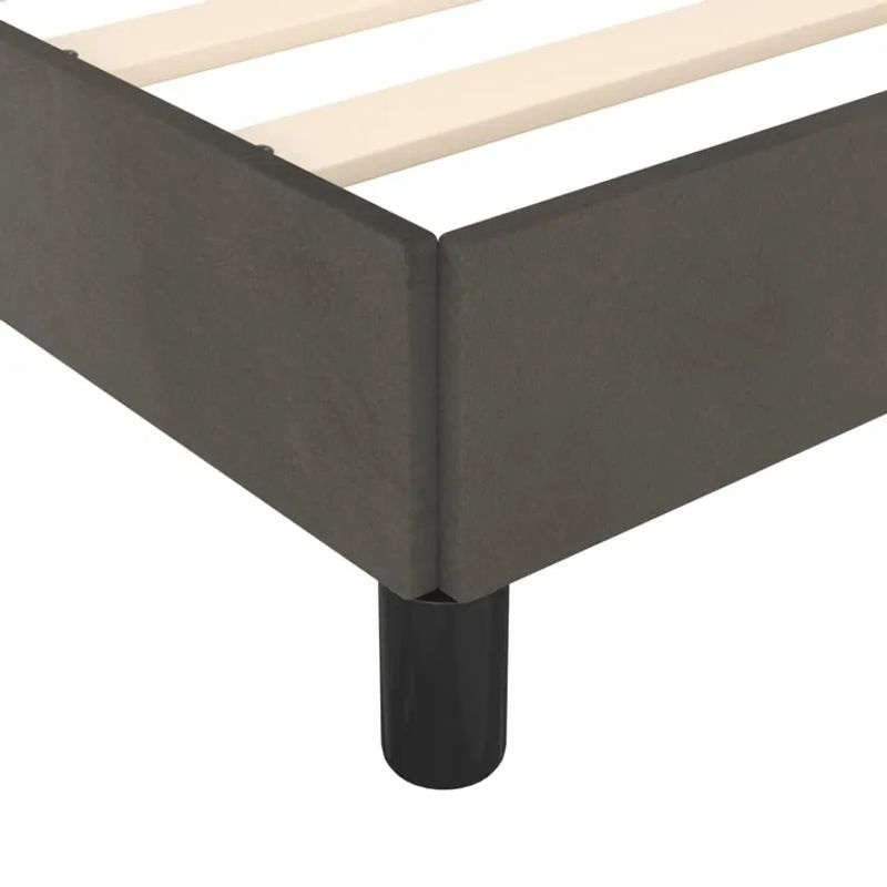 vidaXL Bettgestell mit Kopfteil aus Samt in Dunkelgrau, B/T/H: 180 x 200 x 128 cm - Bild 4