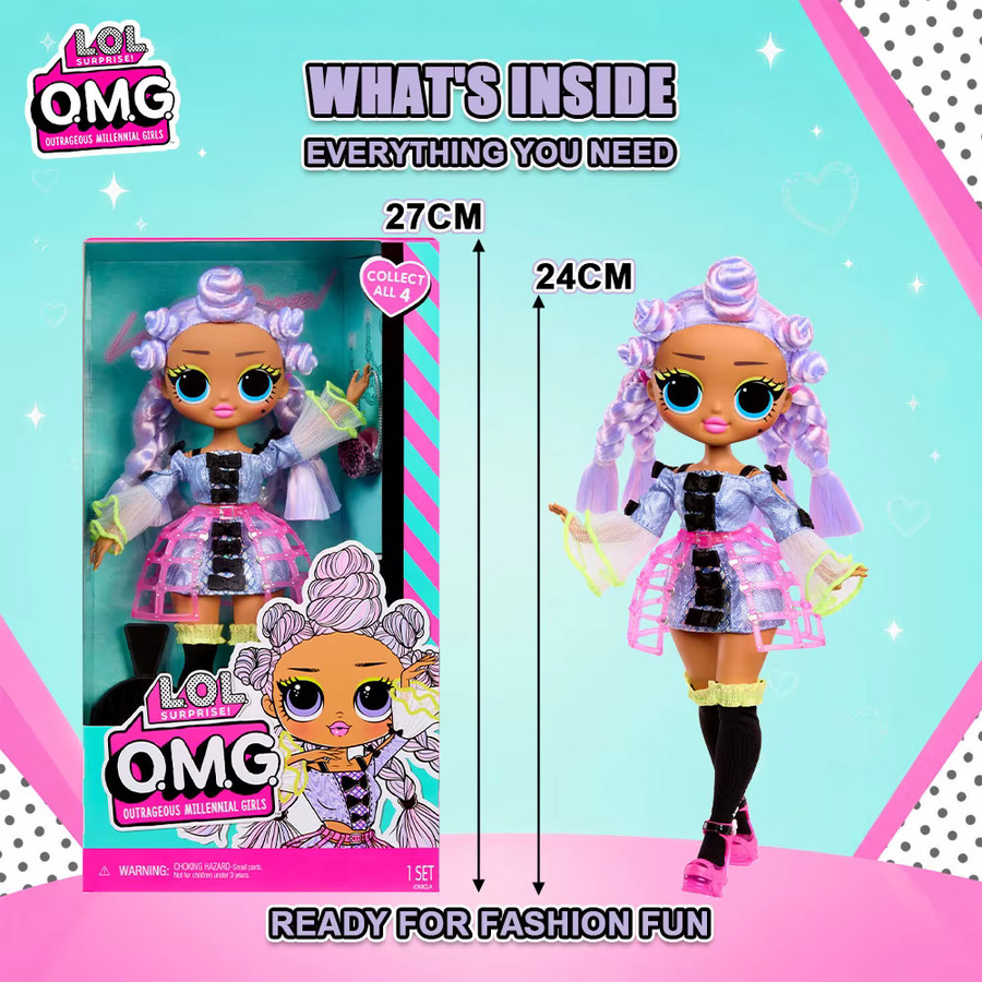 L.O.L. Surprise! OMG Outrageous Millennial Girls Candylicious Royale Kitty K Bubble Gum, Modepuppe, Spielzeug - Bild 2