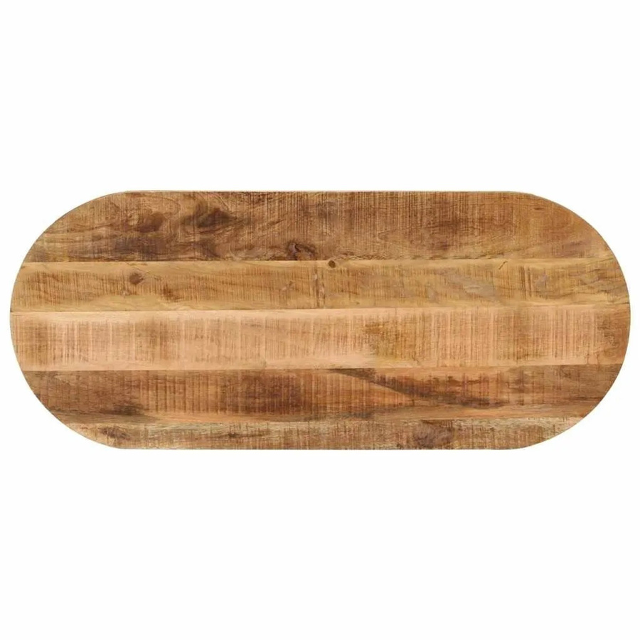 vidaXL Tischplatte aus massivem Mangoholz, oval, braun, B/T/H: 140 x 60 x 2,5 cm - Bild 2