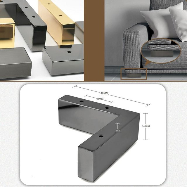 Universelles Möbelbein nanuK aus Edelstahl in Silber für Sofas und Stühle - Bild 1