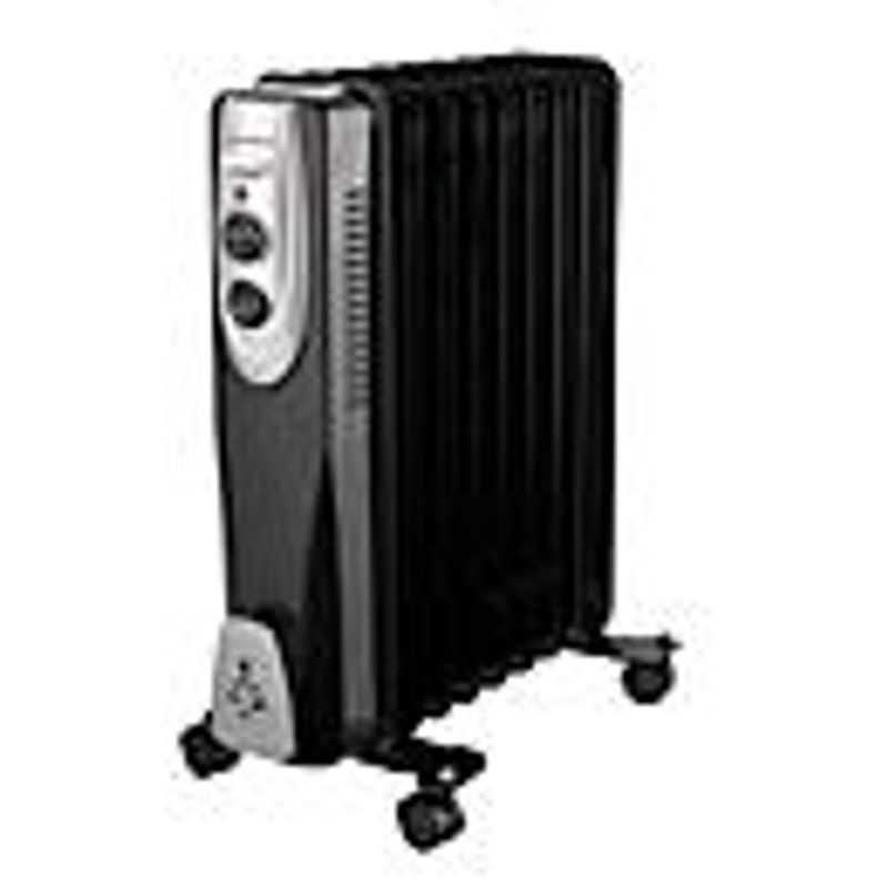 Heizgerät Gutfels HR 32009 in Schwarz mit 3 Leistungsstufen, 9 Rippen, Thermostat und Transportrollen, B: 41 cm, T: 23 cm, H: 54 cm - Bild 2