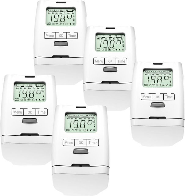 5 Stück HT 2000 Elektronischer Heizkörperthermostat in Weiß Made in Germany - Bild 1