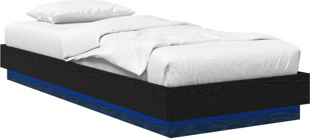 vidaXL Bettgestell mit LED in Schwarzer Eiche aus Holzwerkstoff, B/T/H: 80 x 200 cm - Bild 1