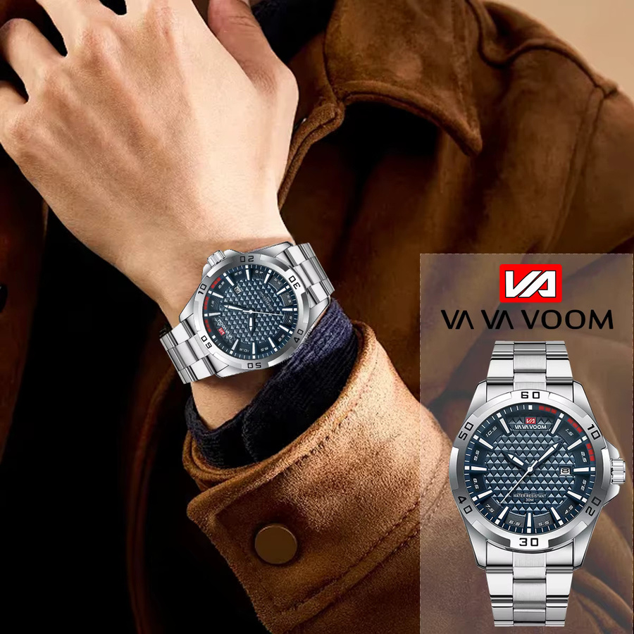 VA VA VOOM Armbanduhr Quarz, Edelstahl, Datum, Herren - Bild 4