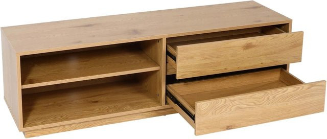 MCW TV-Rack J78 Lowboard Kommode in Eiche-Optik mit Schublade und Kabeldurchlass, B/T/H: 140 x 42 x 40 cm - Bild 1