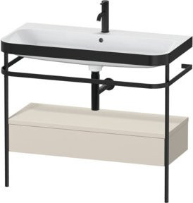 Duravit Möbelwaschtisch-Kombi Happy D.2 Plus in Weiß mit Keramikwaschbecken und Unterschrank B/T: 97,5 x 49 cm - Bild 1