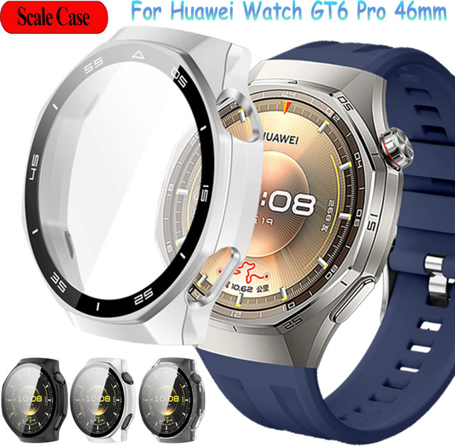 Huawei Schutzhülle für Huawei Uhr GT6 Pro 46mm, Glas, Silikon, Schwarz - Bild 1