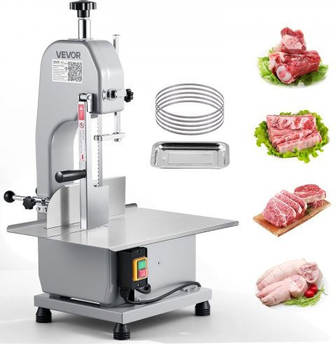 VEVOR Kommerzielle elektrische Fleischbandsäge in Silber, 650 W Knochenschneidemaschine mit Werkbank 315 x 460 mm für Schweinefleisch, Rindfleisch und Gefrierfleisch - Bild 1