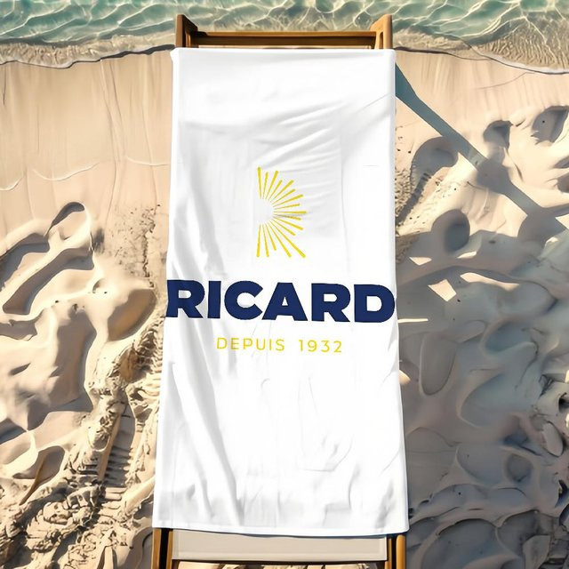 R-Ricard Logo Handtuch aus Mikrofaser, weiß, B: 40 cm, H: 70 cm - Bild 1