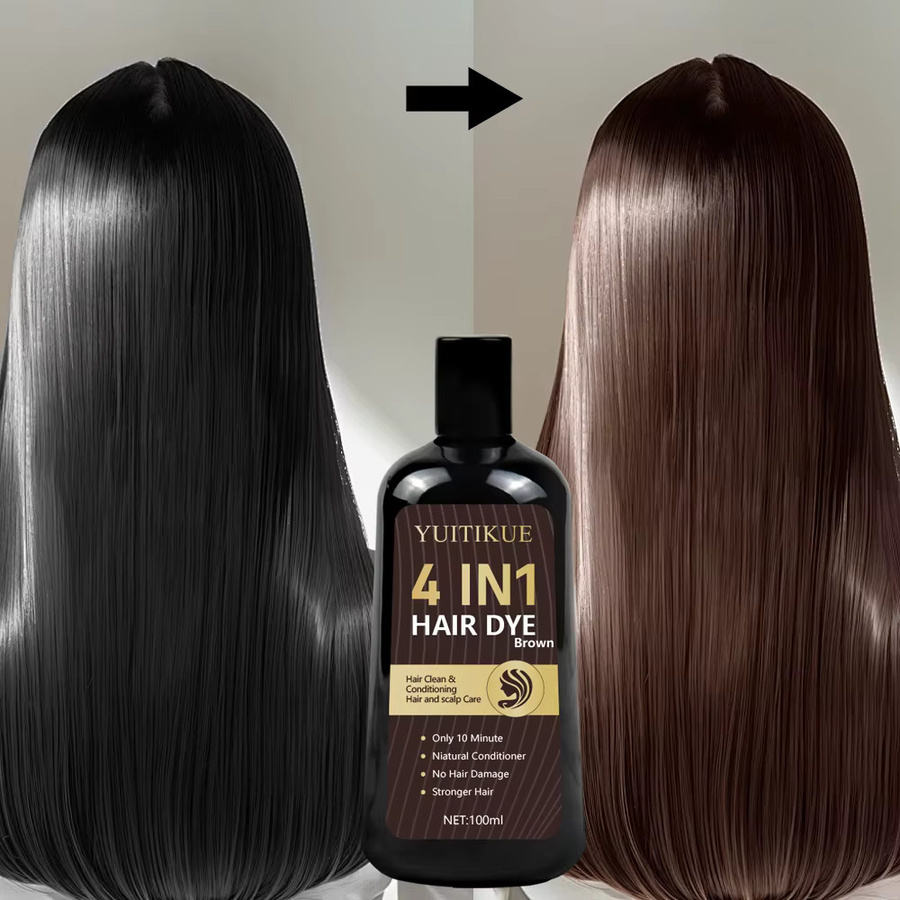 YUITIKUE Haarfärbeshampoo, Braun, 4-in-1 - Bild 6
