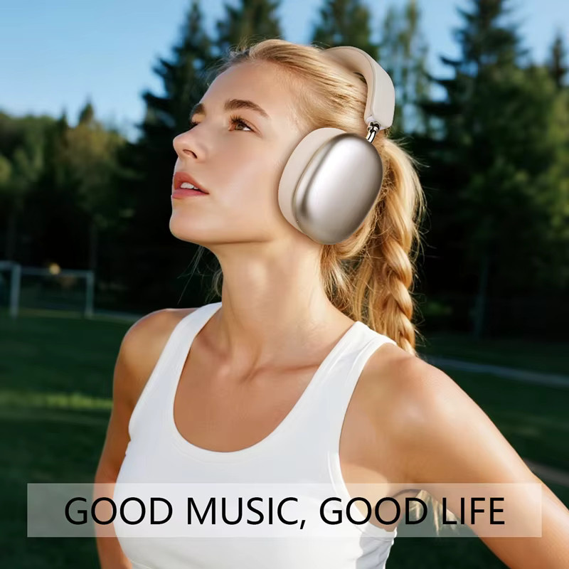 BMAD Drahtlose Bluetooth Over-Ear Kopfhörer mit Noise Cancelling und Mikrofon in Silber - Bild 2