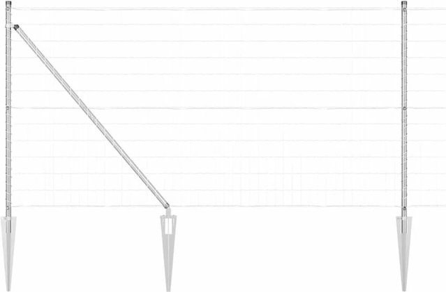 vidaXL Zaun mit Pfosten aus Stahl in Silber, Höhe: 1 m, Länge: 25 m - Bild 1