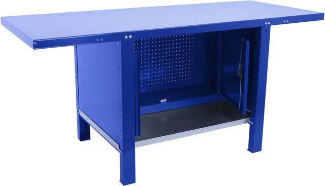PROREGAL Werkbank BUFFALO aus Metall mit Schrank in Blau, Traglast 700 kg, H x B x T: 83 x 120 x 73 cm - Bild 1
