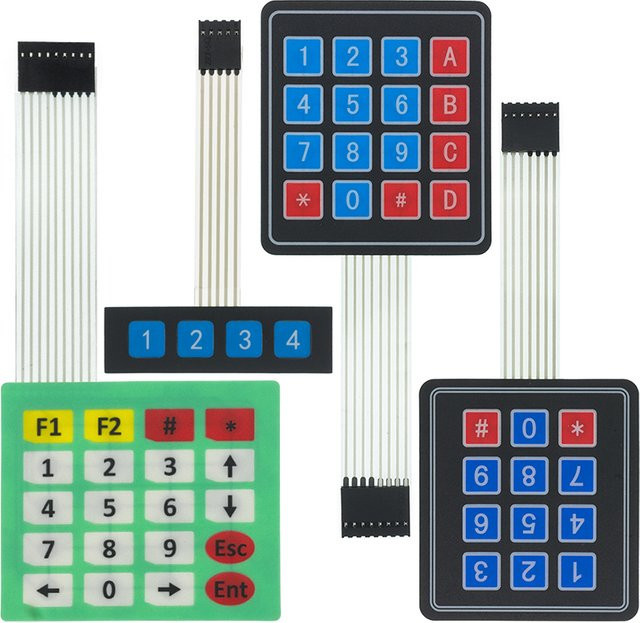 YANXD Membranschalter Matrix Array Tastatur DIY Kit mit 4, 12, 16 oder 20 Tasten in den Konfigurationen 1x4, 3x4, 4x4 oder 4x5 - Bild 1