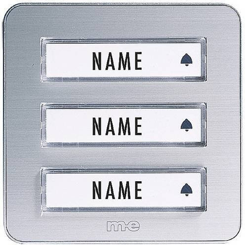 M-e modern-electronics 41082 Funkklingel mit beleuchtetem Sender und Namensschild in Silber - Bild 1