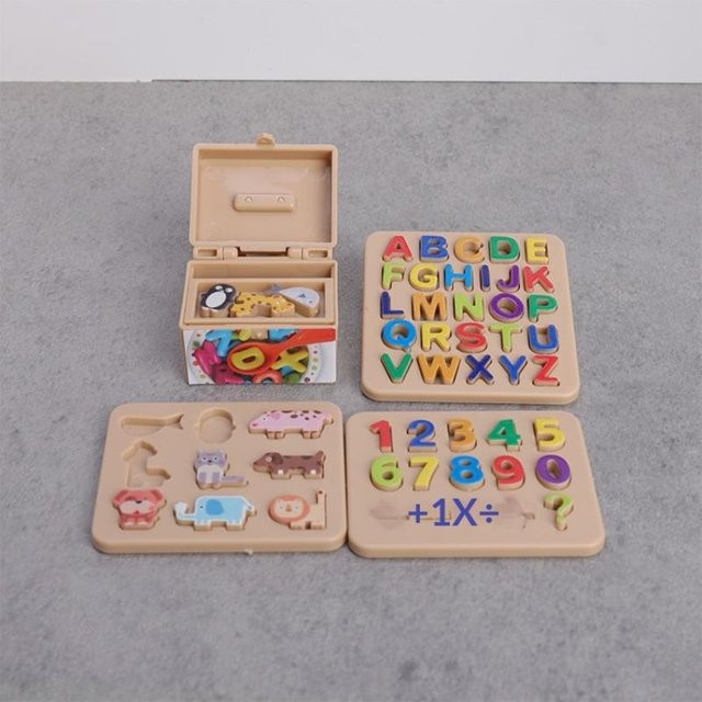 JETTING Bausteine Puppenhaus Miniatur Mini-Buchstaben-Puzzle Aufbewahrungsbox, 3er-Set - Bild 1