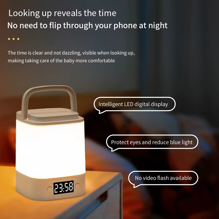 GGBEE Wiederaufladbare LED-Tischlampe mit Uhrzeitanzeige und Fernbedienung als Nachtlicht für Schlafzimmer und Kinderzimmer - Bild 5