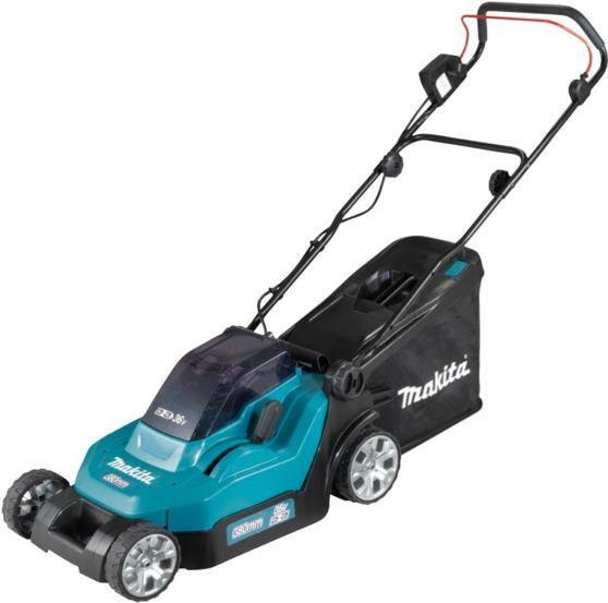 Makita DLM382PT2 Akku-Rasenmäher, schnurlos, 18 V, 5 Ah, inklusive 2 Akkus, Schnittbreite: 38 cm, Gewicht: 16,8 kg - Bild 1