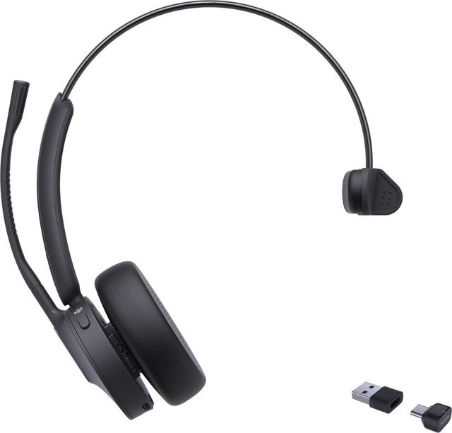 Yealink BH70 Mono Teams Bluetooth On-Ear Headset mit USB-C und USB-A in Schwarz - Bild 1