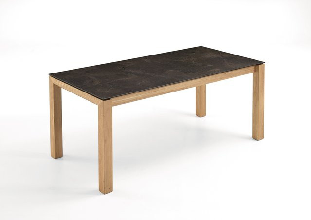 Esstisch MONTANA von NIEHOFF in Eiche bianco und HPL Granit-Design, rechteckig und ausziehbar, B/T/H: 180 x 90 x 75 cm - Bild 1