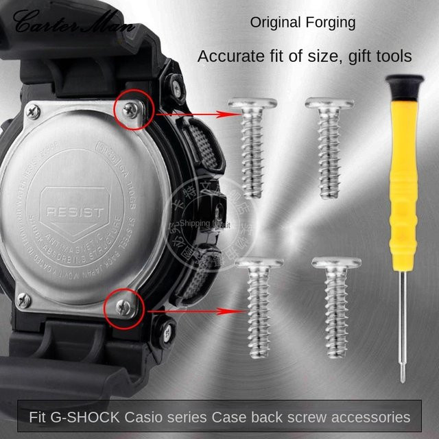 Casio Uhrenschrauben für hintere Abdeckung, Edelstahl, Silber, Unisex - Bild 1