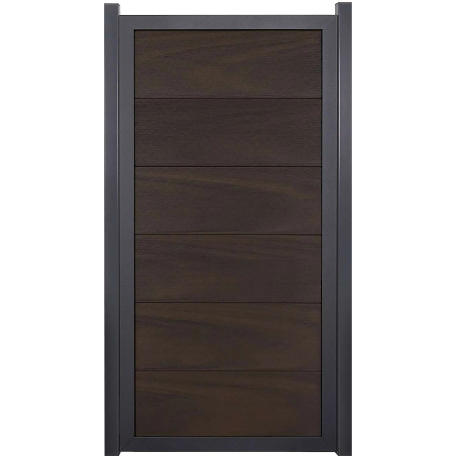 GroJaViento Zaunelement Sichtschutz Walnuss co-extrudiert mit Rahmen Anthrazit B/H: 90 x 180 cm - Bild 2