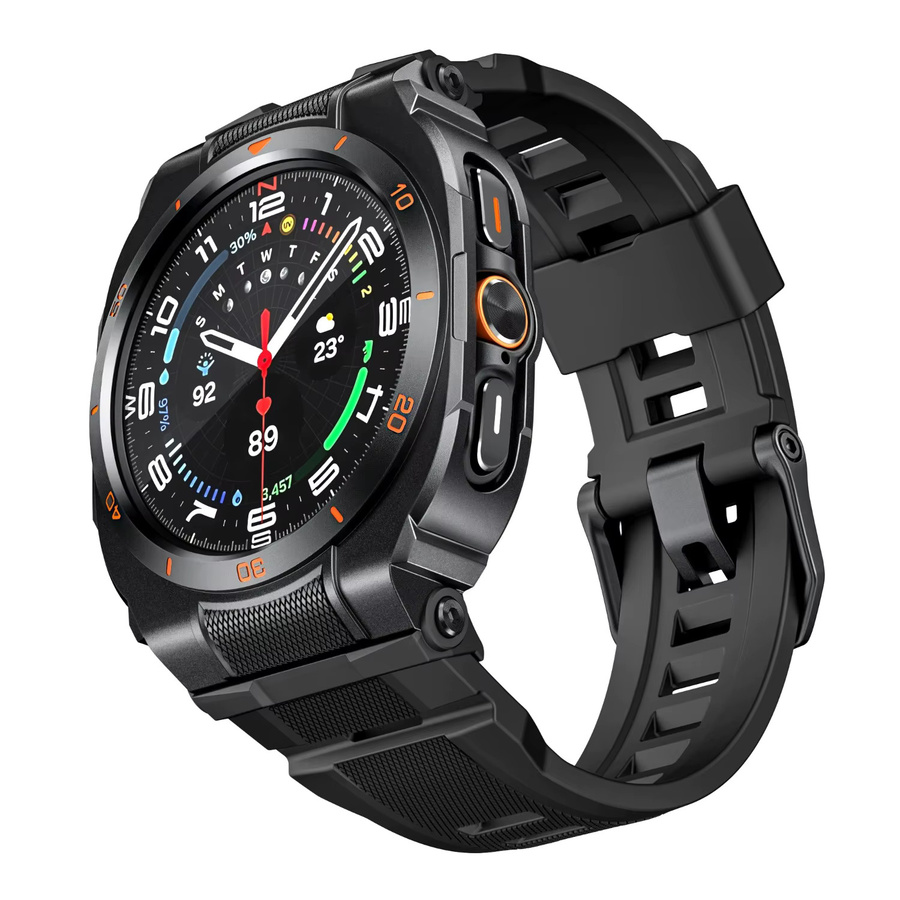 OAKCHARM Uhrenarmband Silikon, Edelstahl, Schwarz, Samsung Galaxy Watch Ultra 2025 47mm, Galaxy Watch 7 Ultra 2, Unisex - Bild 4