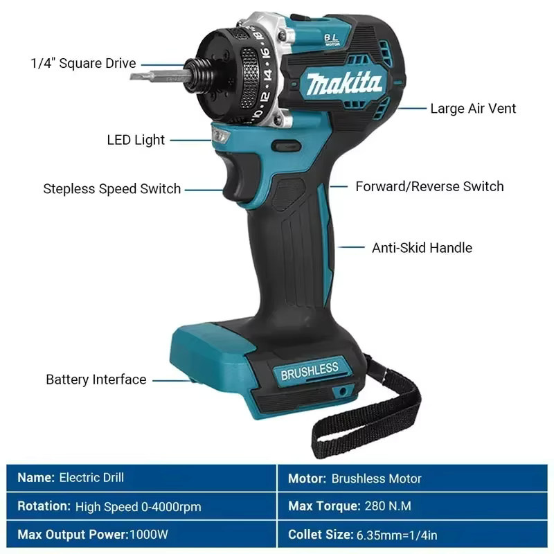Makita Akku-Schlagschrauber 18V bürstenlos mit 180 Nm und 4000 U/min für Holz, Metall und Fliesen - Bild 6
