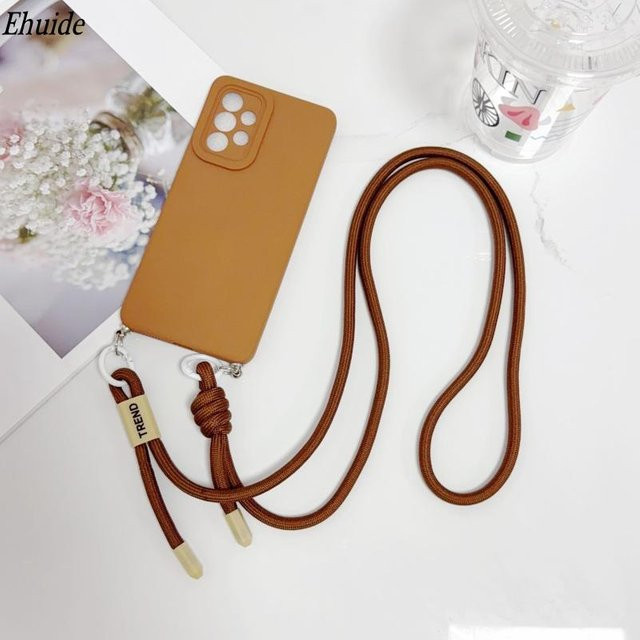Stoßfeste Xiaomi Umhängetasche Hülle mit verstellbarem Lanyard für Redmi Note 14 Pro Plus, Mi 15T, 17, 15, 15C und POCO X7 Pro, Farbe: Transparent/Orange - Bild 1