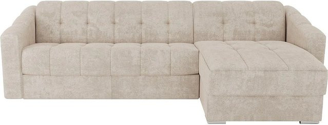 Vente-unique Schlafsofa Darielo in Beige, L-Form mit Stoffbezug und Ausziehfunktion, Breite: 295 cm - Bild 1