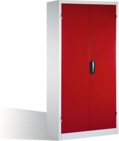 C+P Schwerlastschrank mit Drehtüren, 4 Böden und 3 Schüben, Front Rubinrot, Korpus Lichtgrau, H x B x T: 195 x 93 x 60 cm - Bild 1