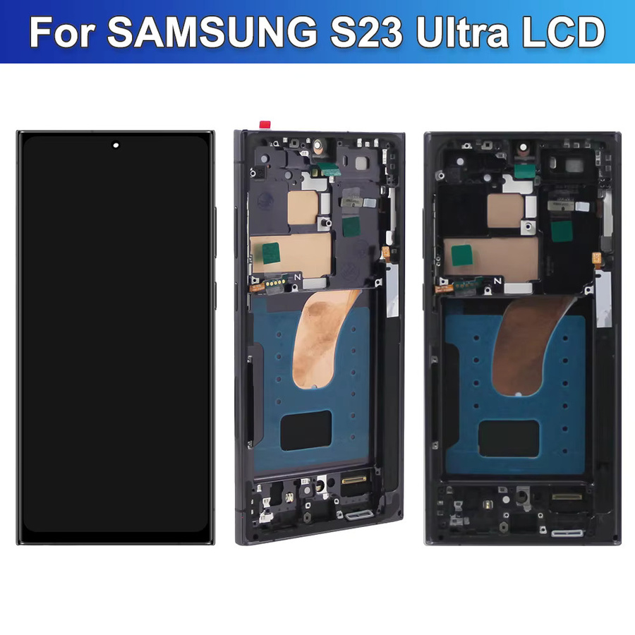 Samsung AMOLED Display mit Rahmen für S23 Ultra, LCD Digital Touchscreen G918 S918B in Purple - Bild 2