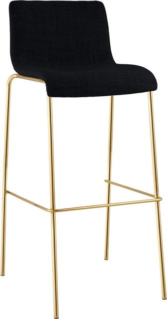 CLP Barhocker Hover mit Lehne, stapelbarer Barstuhl mit Stoffbezug und Metallgestell in Goldoptik - Bild 1