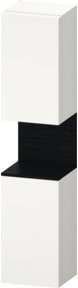 Duravit Hochschrank Qatego mit LED-Beleuchtung und Glastüren, B/T/H: 40 x 36 x 176 cm, Schwarz/Weiß Matt - Bild 1
