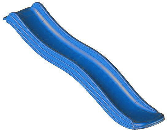 Intergard Wellenrutsche mit Sprühfunktion aus HDPE-Kunststoff, Blau, Höhe: 175 cm - Bild 1