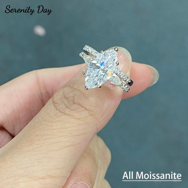 Serenity Day Ringset, 925 Silber, Moissanit, Damen - Bild 1