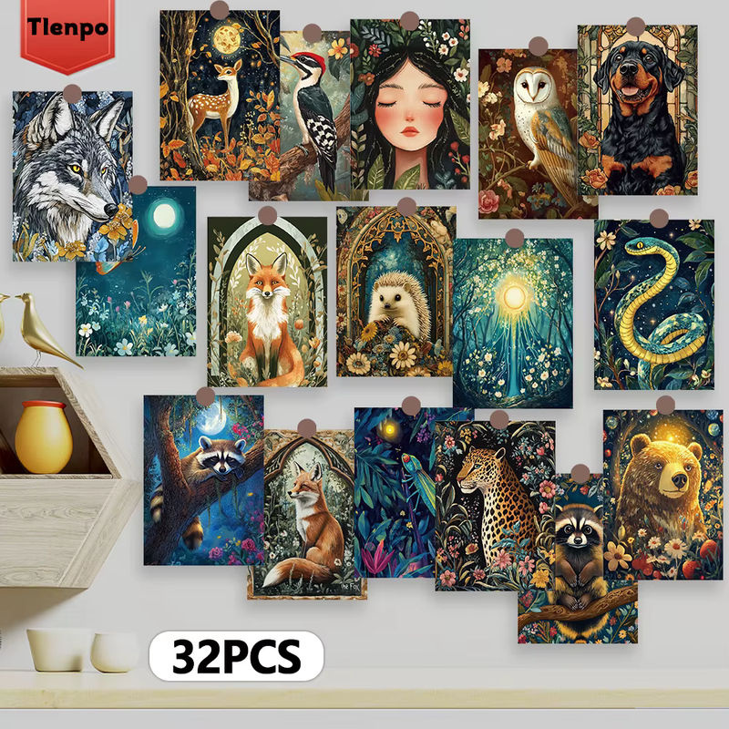 32 Stück Art Déco Postkarten im geometrischen Design, mehrfarbig, rechteckig - Bild 3